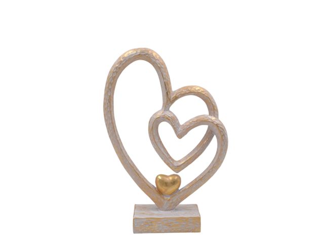 DOPPIO CUORE RESINA 25 CM S.I.PAR