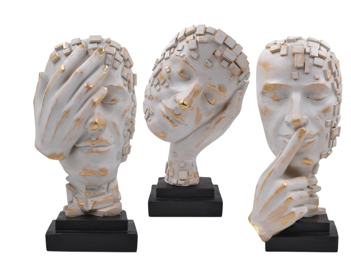 FIGURA RESINA NON VEDO/NON SENTO/NON PARLO 35 CM Y17 S.I.PAR