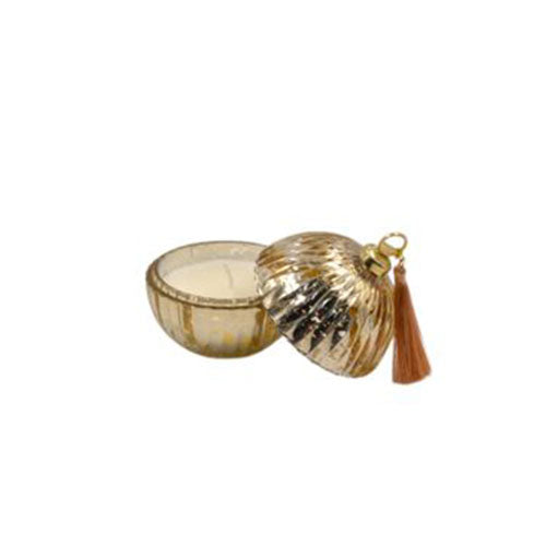 CANDELA VETRO TONDA PICCOLA ORO 8X10 CM AG01 S.I.PAR