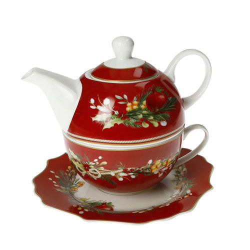 TEIERA C/TAZZA E PIATTINO "CAROL" ROSSO 89966 BRANDANI