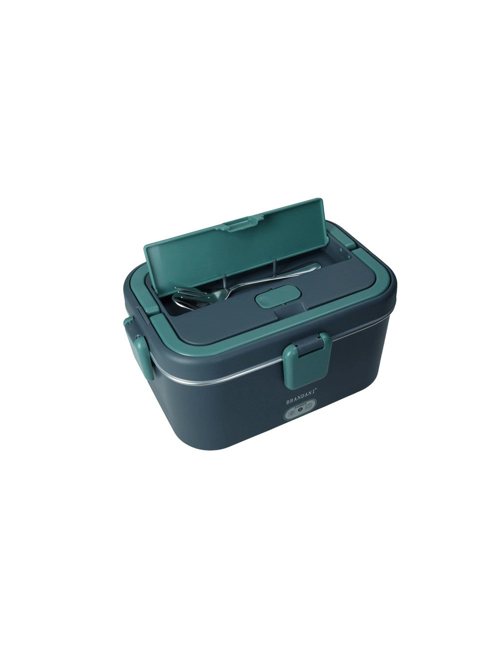 LUNCH BOX TERMICA BLU/VERDE PETROLIO C/POSATE E BORSA CONTENITORE INOX/PP 51588 BRANDANI