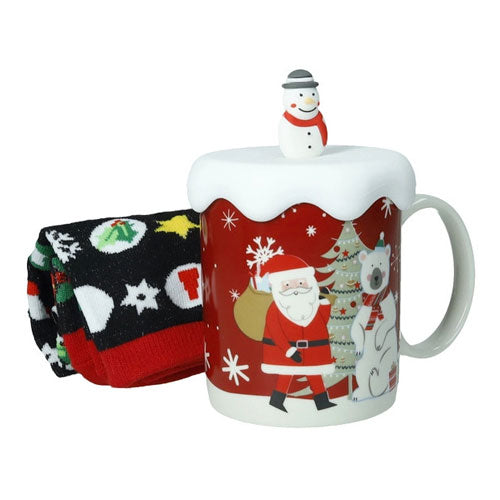 MUG SNOWMAN C/ TAPPO E CALZINI 83027 BRANDANI