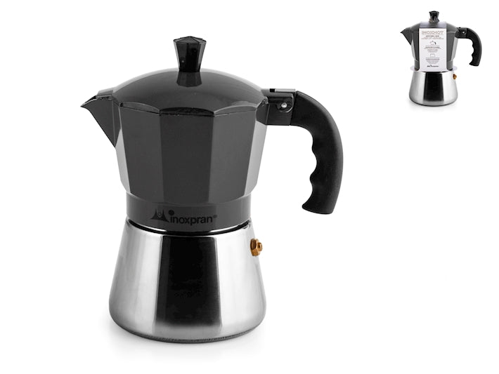 CAFFETTIERA INOXPRAN ALLUMINIO BASE ACCIAIO ANTRACITE 3 TAZZE
INDUZIONE 9901122