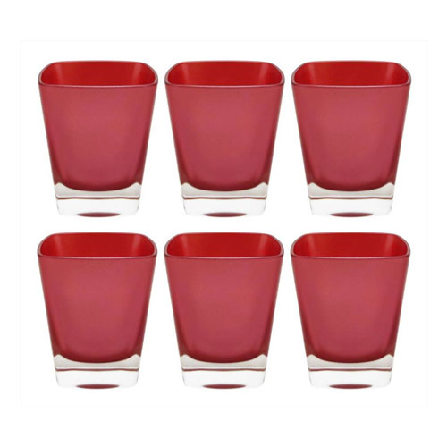 BICCHIERE ACQUA 6 PZ PRILLY ROSSO VEMA