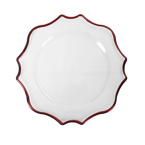 SOTTOPIATTO "SMART" TRASPARENTE BORDO ROSSO 51774 BRANDANI