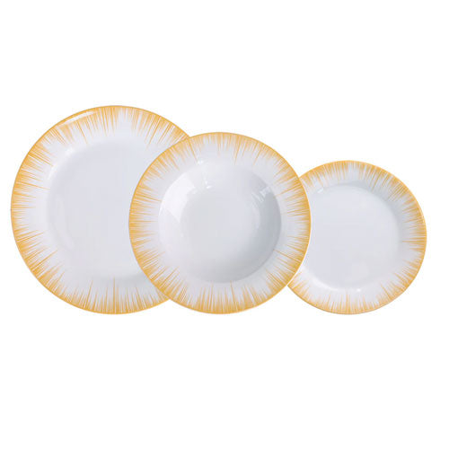 SERVIZIO PIATTI 18 PZ "RAGGI" OCRA 921 VILLA ALTACHIARA