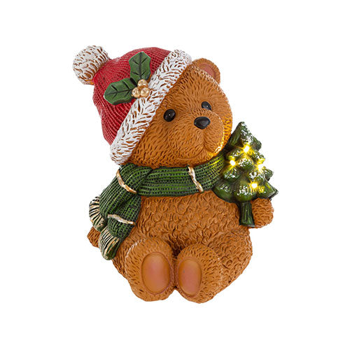 ORSETTO NATALIZIO IN RESINA CON LUCI 29 CM 38036 LE STELLE