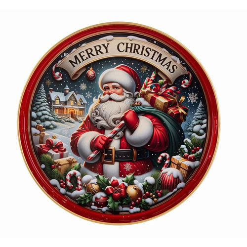 VASSOIO NATALIZIO MELAMINA "BABBO NATALE" Ø 33 X H 4 CM 38075 LE STELLE