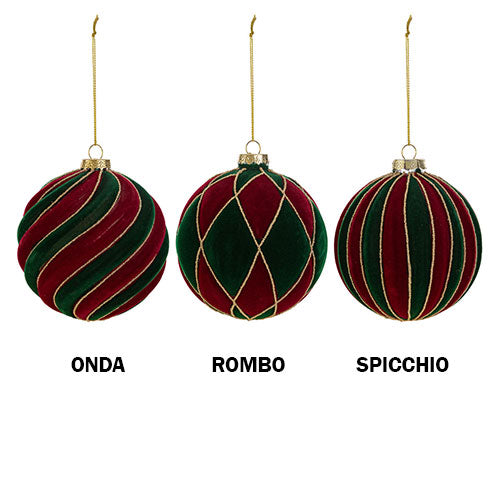 SFERA ARABESQUE VERDE BOSCO-BORDEAUX 10 CM 38347 LE STELLE