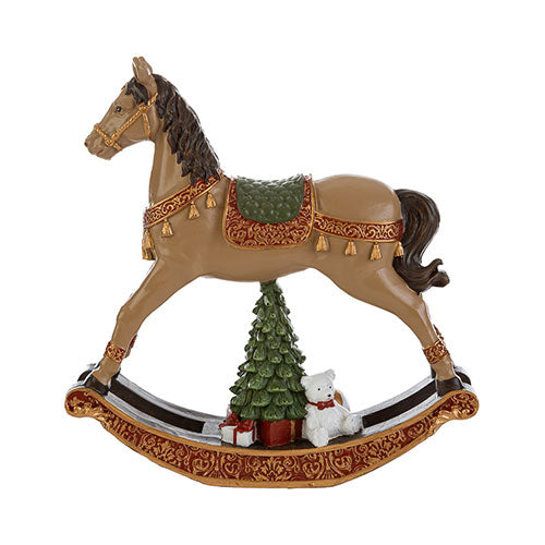 CAVALLUCCIO NATALIZIO RESINA BEIGE 18 CM 38519 LE STELLE