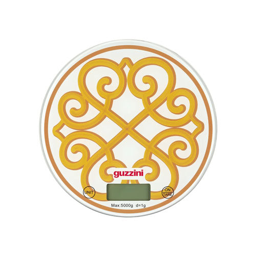 BILANCIA DA CUCINA TONDA IN VETRO "HARMONIA" GOLDEN YELLOW 13660049 GUZZINI