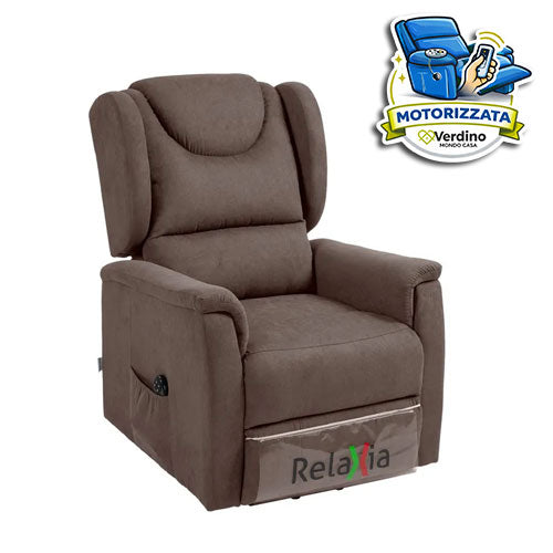POLTRONA RELAX MOTORIZZATA "LEDA" 2 MOTORI E ROLLER SYSTEM FANGO #cat