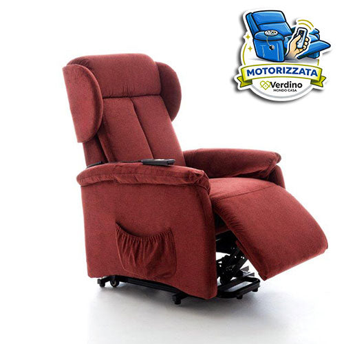 POLTRONA RELAX MOTORIZZATA "SILVIA" 2 MOTORI E ROLLER SYSTEM ROSSO PS01003D-05 #cat