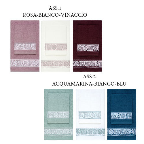 ASCIUGAMANO SET 3+3 "GIULIA" ASSORTITI VINGI