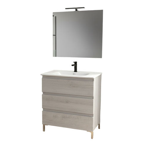 MOBILE BAGNO "DAFNE 2" 100 CM QUERCIA BIANCA DAFNE2100QUBIFL02 #cat