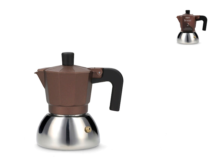 CAFFETTIERA ALLUMINIO/INOX BRONZE 2TZ INDUZIONE