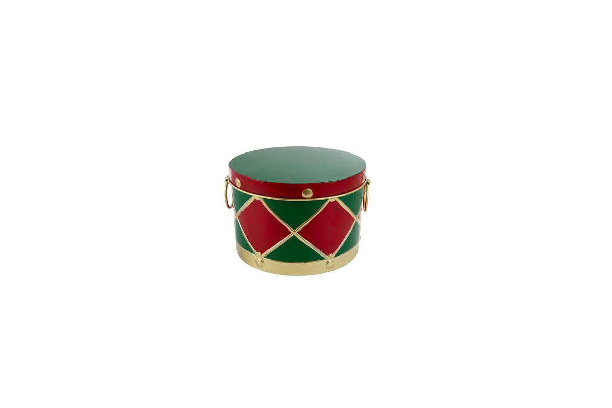 SCATOLA TAMBURO METALLO VERDE 17X16X10 PICCOLA 39474A