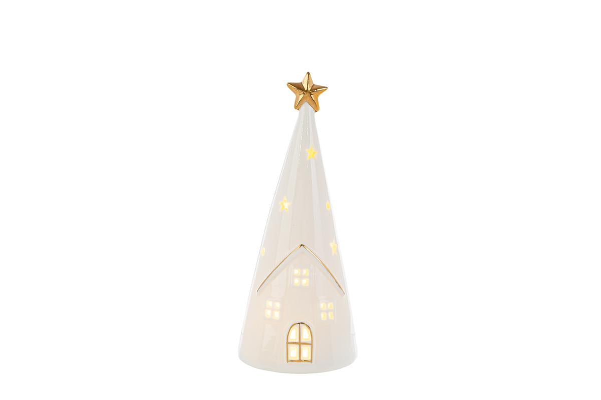 ALBERO BIANCO LED PORCELLANA 7,5X7,5H18 39218