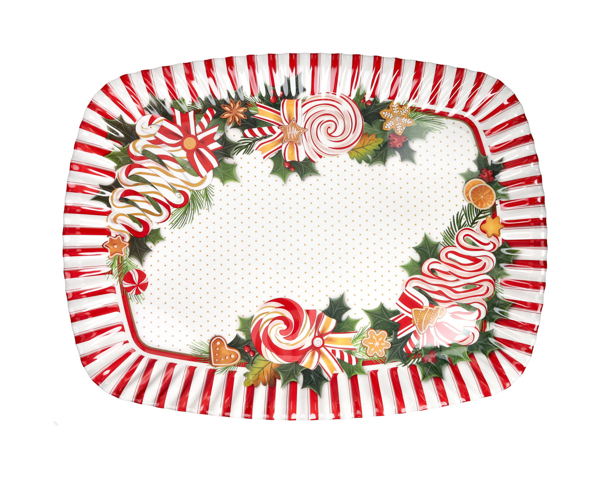 VASSOIO RETTANGOLARE LE CHICCHE MELAMINA 40X28 80442