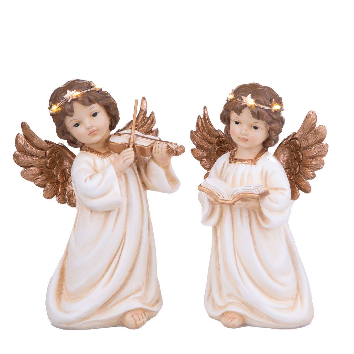 ANGELI CON 3 LED SET 2 PZ RESINA CM25 80803