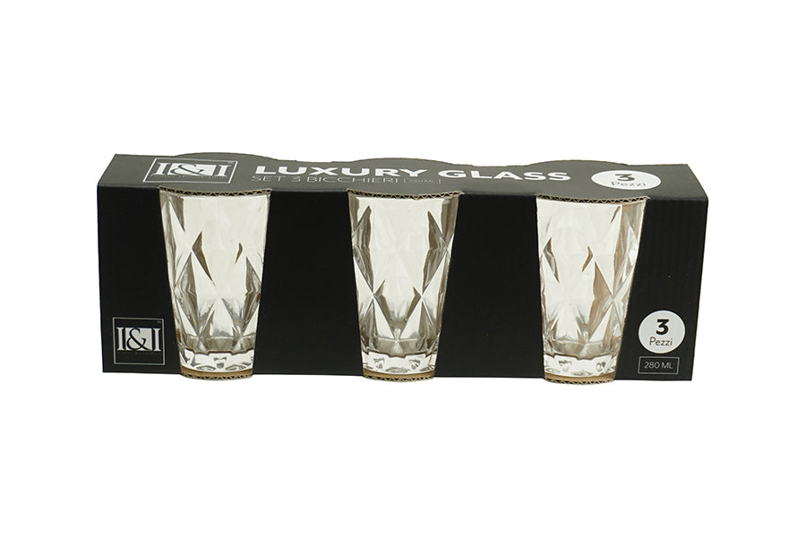 SET 3 BICCHIERI H.10 280ML M.571 TRASPARENTE 2709143