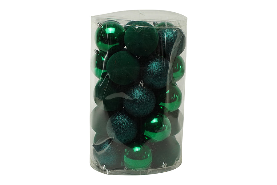TUBO 34 SFERE 8CM LUC/GLITTER/VELLUTO VERDE 77937447