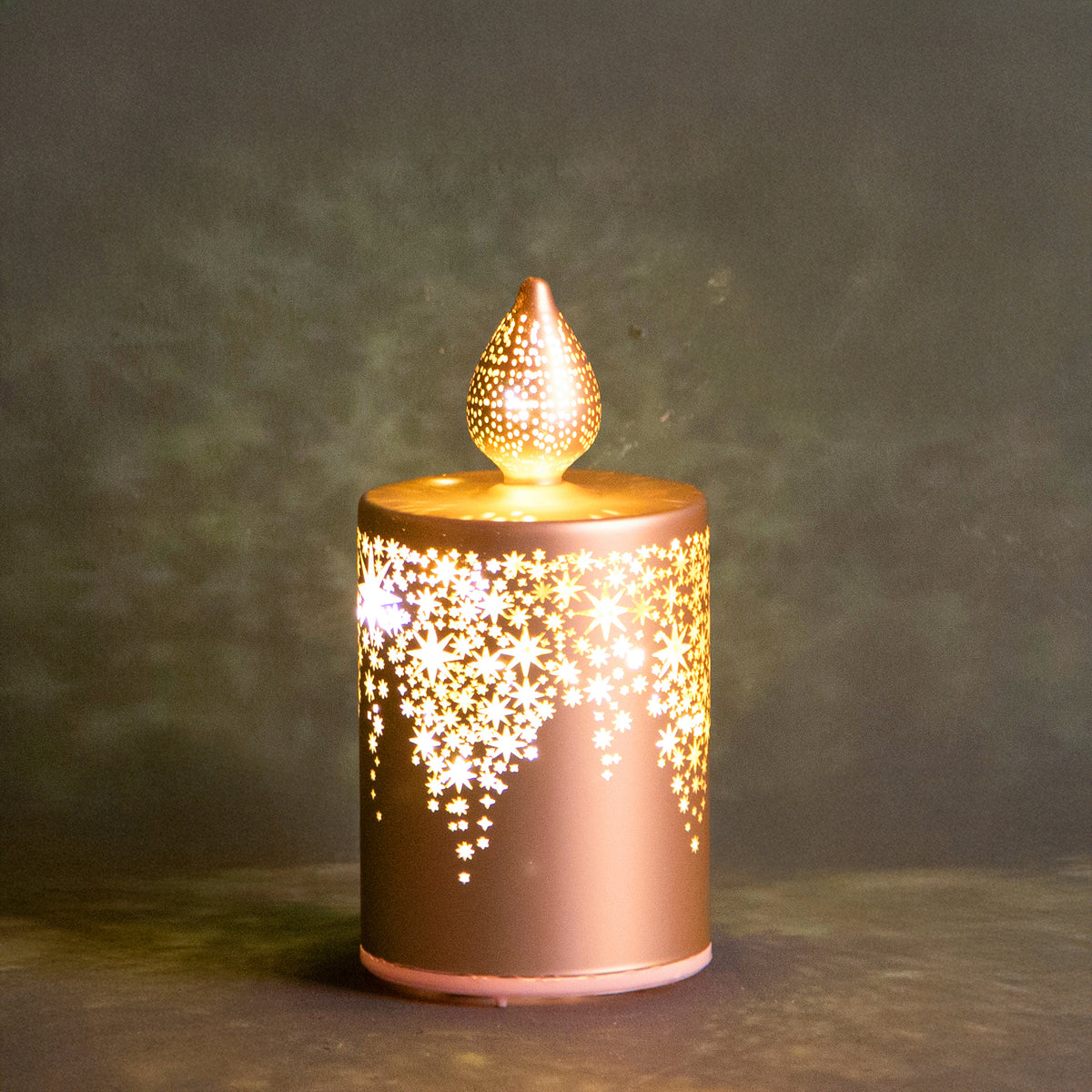 CANDELA ROTANTE C/LED VETRO COLOR ORO 80824