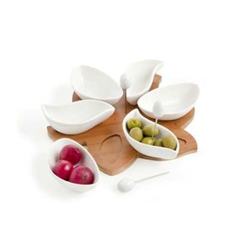 ANTIPASTIERA SPICCHI DI SOLE "PORCELLANA BAMBOO" 55754 BRANDANI