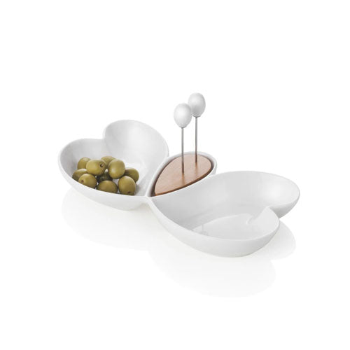 ANTIPASTIERA CUOR DI BUTTERFLY "PORCELLANA BAMBOO" 54141 BRANDANI
