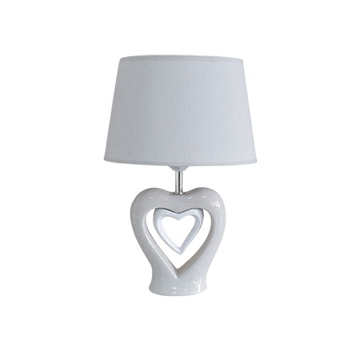 LAMPADA "CUORE" DA COMODINO 40 CM TORTORA ST23639 SIRO TIME