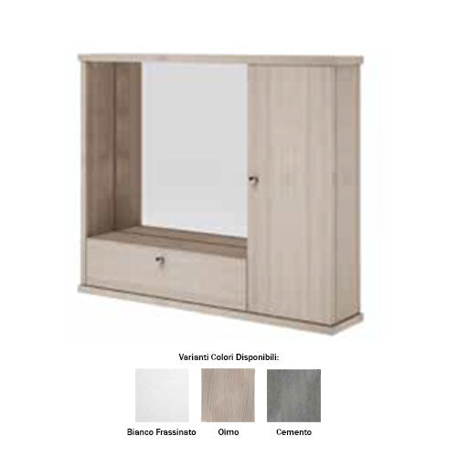 SPECCHIO BAGNO 1 ANTA CON RIBALTINA OLMO LIN #cat