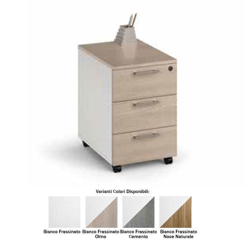 CASSETTIERA PER UFFICIO BIANCO FRASSINATO-OLMO LIN #cat