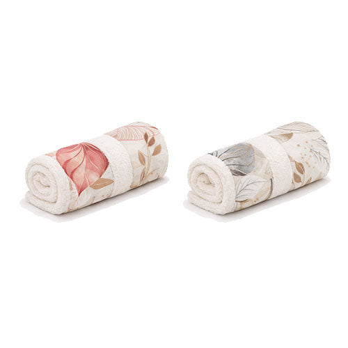 ASCIUGAMANO SET 2+2 "GINESTRA" PESCA-GRIGIO FERLEN