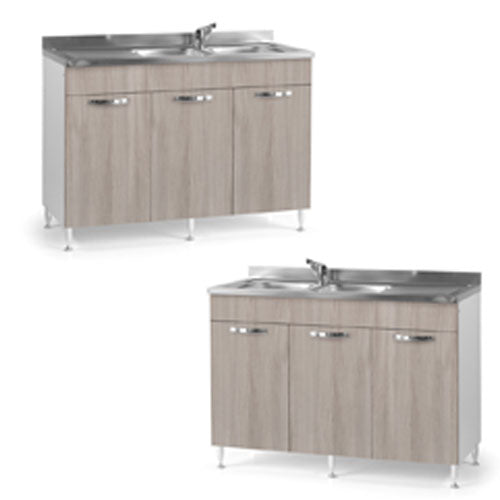 SOTTOLAVELLO "120" CON ANTE BIANCO-OLMO LIN #cat