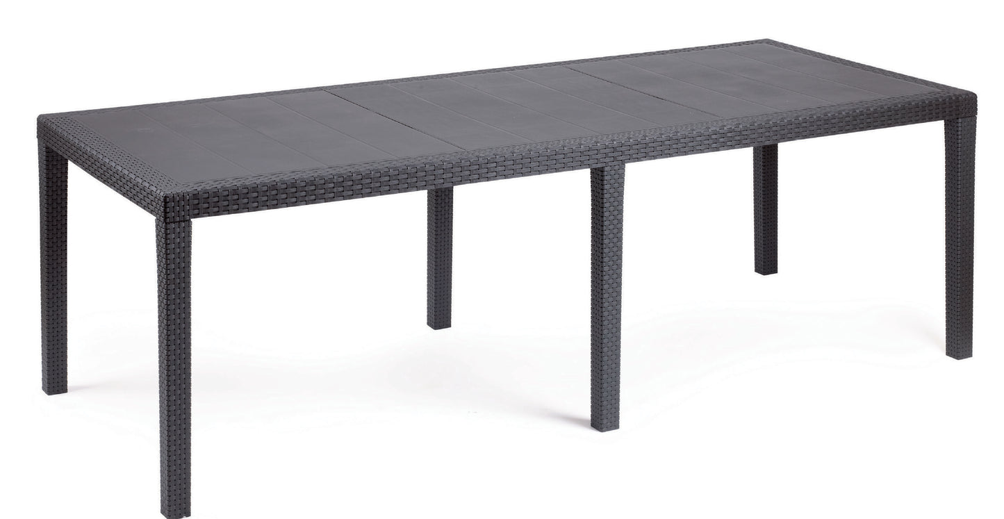 TAVOLO RESINA QUEEN 220X90X72 ANTRACITE ALLUNGABILE 189574 #CAT