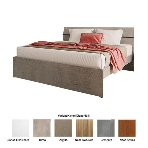 LETTO MATRIMONIALE CEMENTO LIN #cat