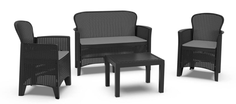 SET 4 PZ JUNGLE C/CUSCINI ANTRACITE 201456 #CAT