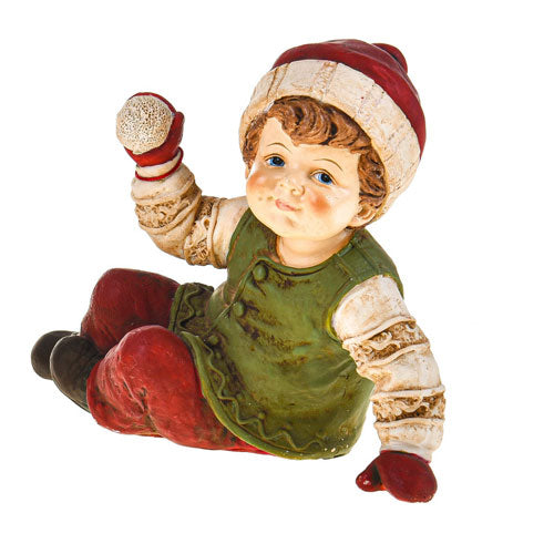 BAMBINO SEDUTO RESINA "ADDOBBI&DECORATION" 83730 BRANDANI