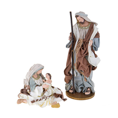 NATIVITÁ 2 PZ IN RESINA/TESSUTO GRIGIO-TORTORA 85059 BRANDANI