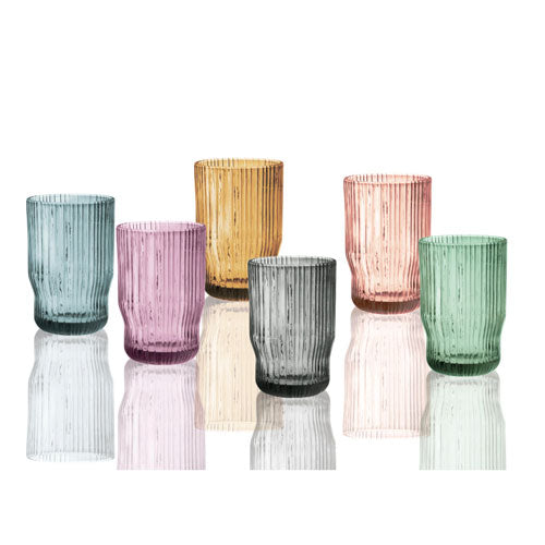 BICCHIERE BIBITA MULTICOLOR 6 PZ "PLISSÈ" 51068 BRANDANI