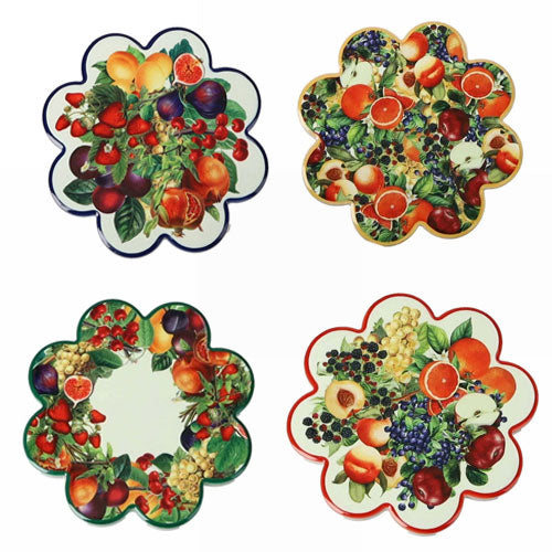 SOTTOBICCHIERI DECORATION 4 PZ "LE PRIMIZIE" 52552 BRANDANI