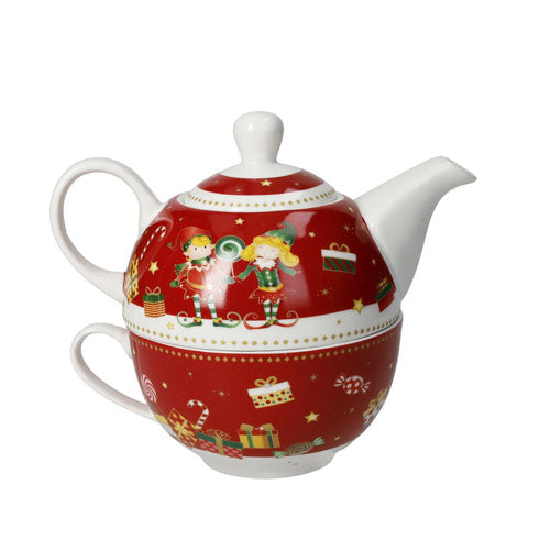 TEIERA C/TAZZA "ELFOMAGIA" ROSSO 84548 BRANDANI