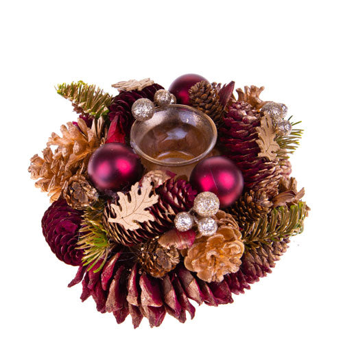 CENTROTAVOLA/GIROCANDELA C/PIGNE 22 CM "POTPOURRI" 84083 BRANDANI