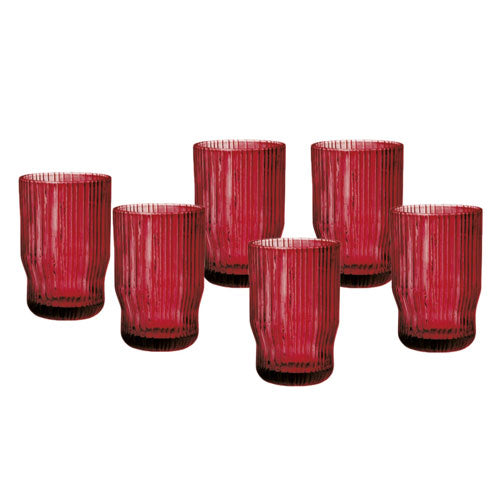 BICCHIERE BIBITA 6 PZ ROSSO "PLISSÈ" 51531 BRANDANI