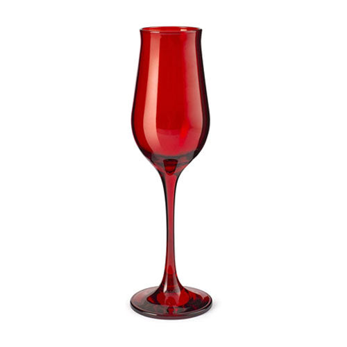 CALICE FLUTE 6 PZ "WAVY" ROSSO PASABAHCE