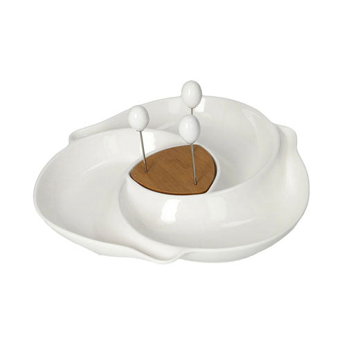 ANTIPASTIERA VORTICE "PORCELLANA BAMBOO" 52913 BRANDANI