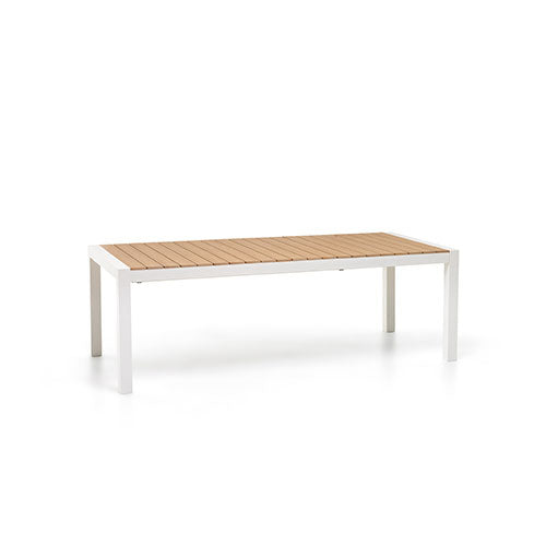 TAVOLO ALLUNGABILE "SANTORINI" 163-223 X 95 CM BIANCO #cat