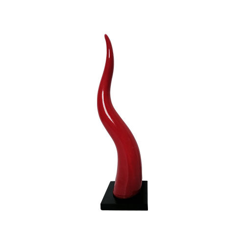 CORNO SU BASE ROSSO H 21,5 CM ST305110 SIRO TIME