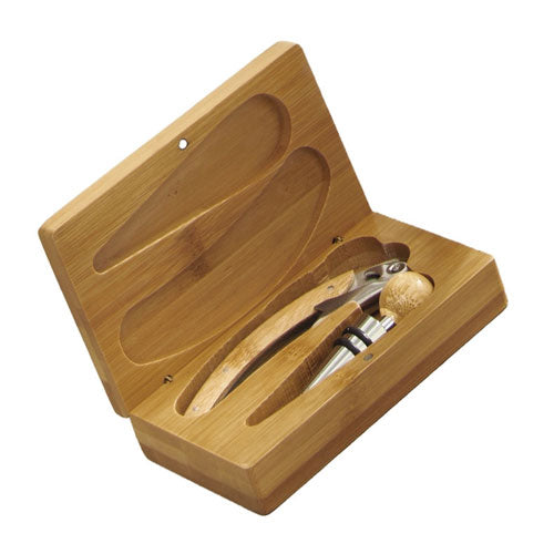SET DEGUSTAZIONE VINO 2 PZ C/COFANETTO BAMBOO "GOURMET" 52917 BRANDANI
