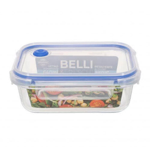 CONTENITORE IN VETRO RETTANGOLARE 23X17 CM 1520 ML "BELLI&FRESCHI" GMD